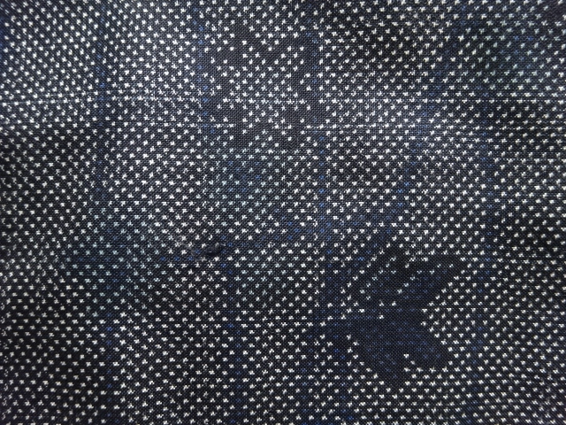 JAPANESE KIMONO / ANTIQUE KIMONO / SILK / DORO OSHIMA TSUMUGI (5 maruki) / WOVEN LEAVES